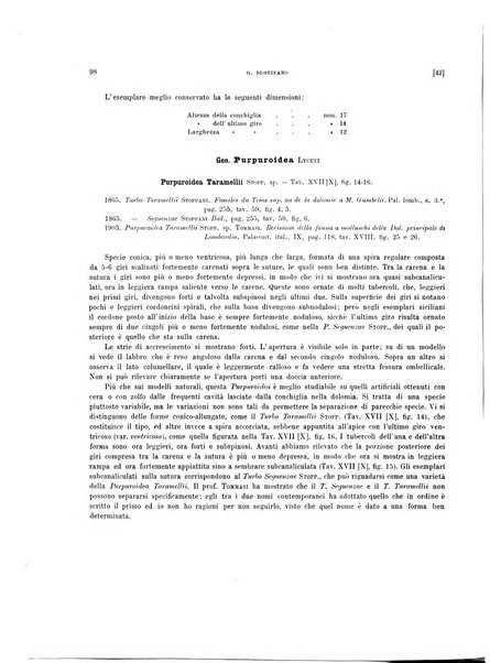 Palaeontographia Italica raccolta di monografie paleontologiche fondata da Mario Canavari nell'anno 1895