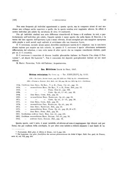 Palaeontographia Italica raccolta di monografie paleontologiche fondata da Mario Canavari nell'anno 1895