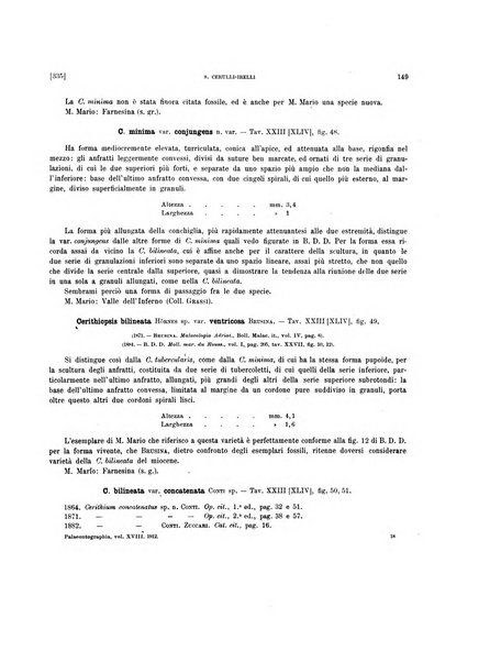 Palaeontographia Italica raccolta di monografie paleontologiche fondata da Mario Canavari nell'anno 1895