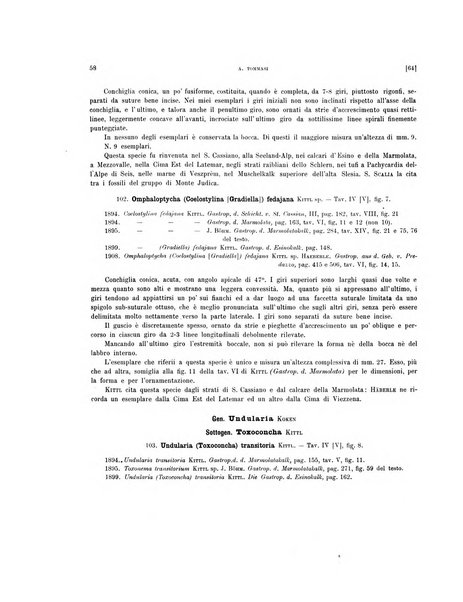 Palaeontographia Italica raccolta di monografie paleontologiche fondata da Mario Canavari nell'anno 1895