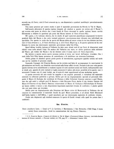 Palaeontographia Italica raccolta di monografie paleontologiche fondata da Mario Canavari nell'anno 1895