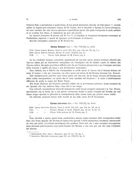 Palaeontographia Italica raccolta di monografie paleontologiche fondata da Mario Canavari nell'anno 1895