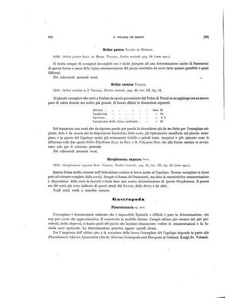 Palaeontographia Italica raccolta di monografie paleontologiche fondata da Mario Canavari nell'anno 1895