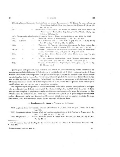 Palaeontographia Italica raccolta di monografie paleontologiche fondata da Mario Canavari nell'anno 1895