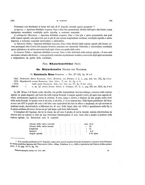 Palaeontographia Italica raccolta di monografie paleontologiche fondata da Mario Canavari nell'anno 1895