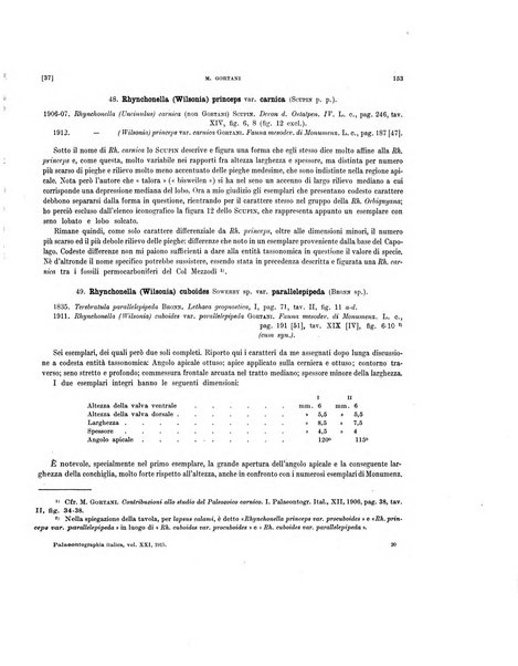 Palaeontographia Italica raccolta di monografie paleontologiche fondata da Mario Canavari nell'anno 1895