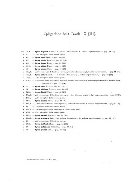 Palaeontographia Italica raccolta di monografie paleontologiche fondata da Mario Canavari nell'anno 1895