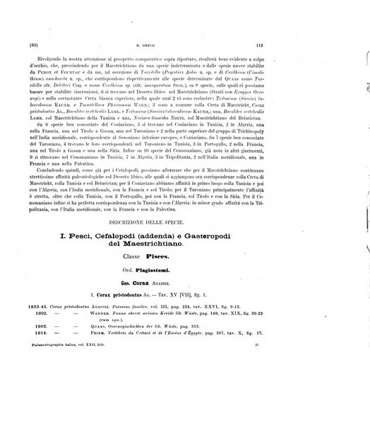 Palaeontographia Italica raccolta di monografie paleontologiche fondata da Mario Canavari nell'anno 1895