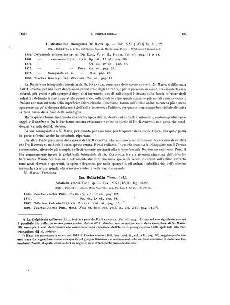 Palaeontographia Italica raccolta di monografie paleontologiche fondata da Mario Canavari nell'anno 1895