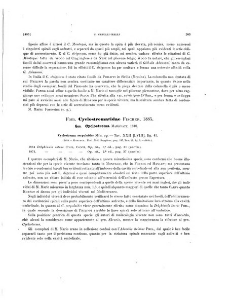 Palaeontographia Italica raccolta di monografie paleontologiche fondata da Mario Canavari nell'anno 1895