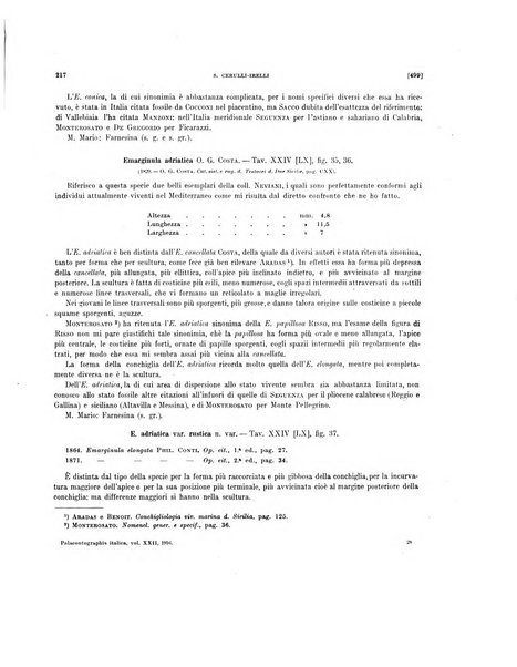 Palaeontographia Italica raccolta di monografie paleontologiche fondata da Mario Canavari nell'anno 1895