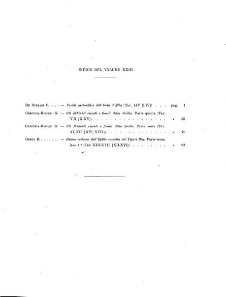 Palaeontographia Italica raccolta di monografie paleontologiche fondata da Mario Canavari nell'anno 1895