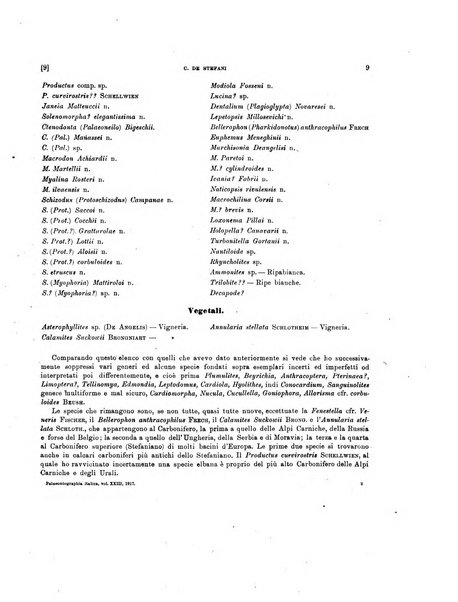 Palaeontographia Italica raccolta di monografie paleontologiche fondata da Mario Canavari nell'anno 1895