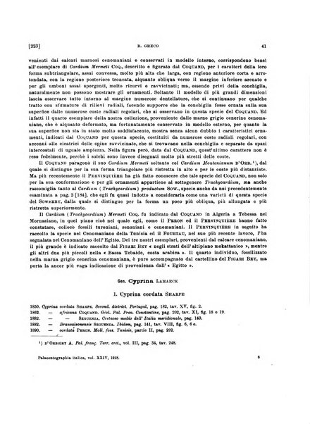 Palaeontographia Italica raccolta di monografie paleontologiche fondata da Mario Canavari nell'anno 1895