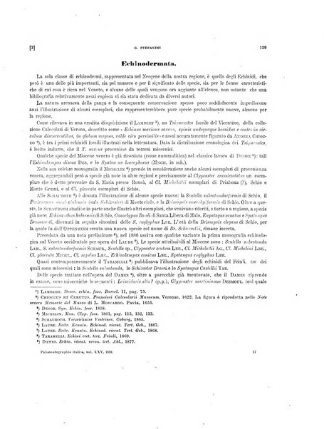 Palaeontographia Italica raccolta di monografie paleontologiche fondata da Mario Canavari nell'anno 1895