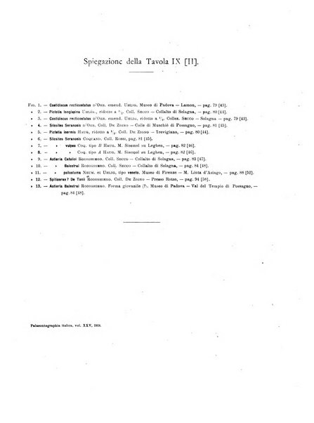 Palaeontographia Italica raccolta di monografie paleontologiche fondata da Mario Canavari nell'anno 1895