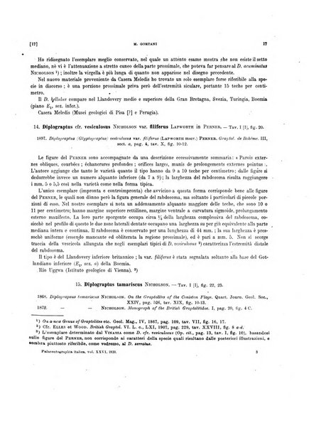 Palaeontographia Italica raccolta di monografie paleontologiche fondata da Mario Canavari nell'anno 1895