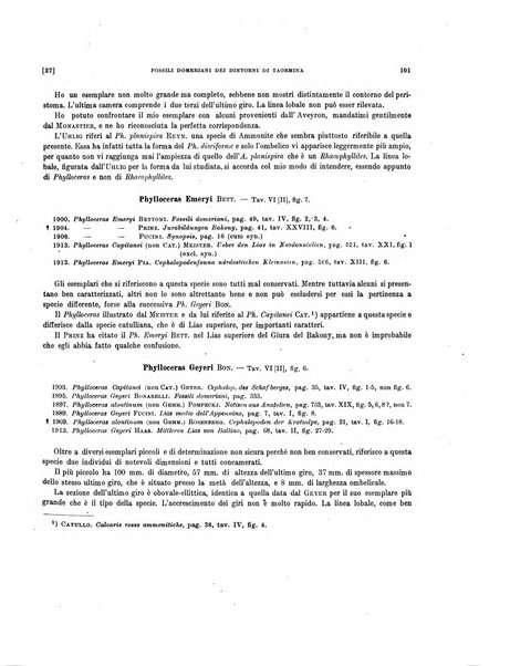 Palaeontographia Italica raccolta di monografie paleontologiche fondata da Mario Canavari nell'anno 1895