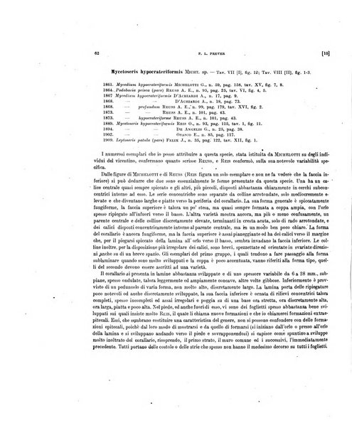 Palaeontographia Italica raccolta di monografie paleontologiche fondata da Mario Canavari nell'anno 1895