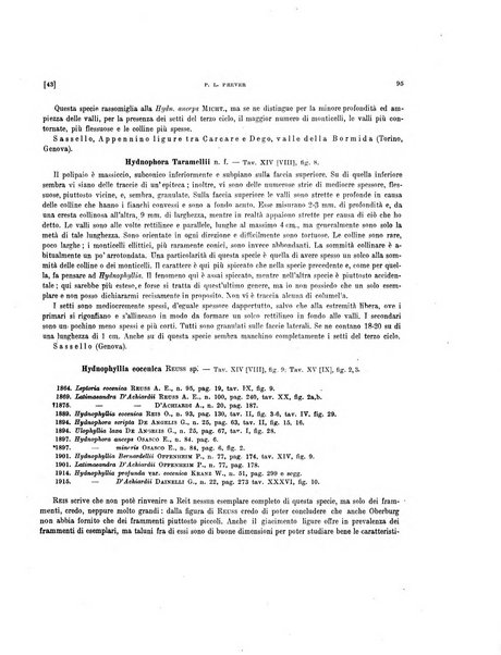 Palaeontographia Italica raccolta di monografie paleontologiche fondata da Mario Canavari nell'anno 1895