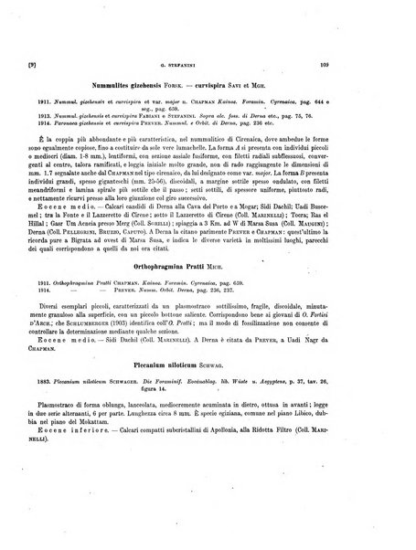 Palaeontographia Italica raccolta di monografie paleontologiche fondata da Mario Canavari nell'anno 1895