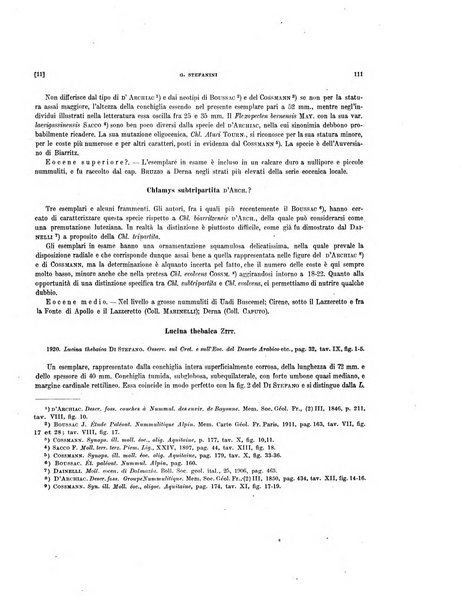 Palaeontographia Italica raccolta di monografie paleontologiche fondata da Mario Canavari nell'anno 1895