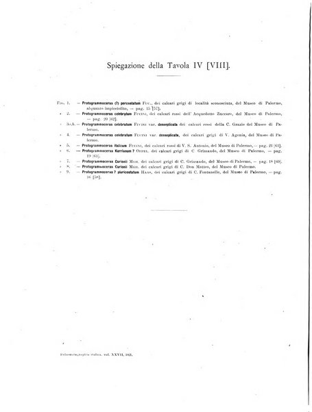 Palaeontographia Italica raccolta di monografie paleontologiche fondata da Mario Canavari nell'anno 1895