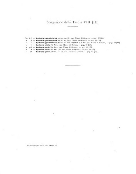 Palaeontographia Italica raccolta di monografie paleontologiche fondata da Mario Canavari nell'anno 1895