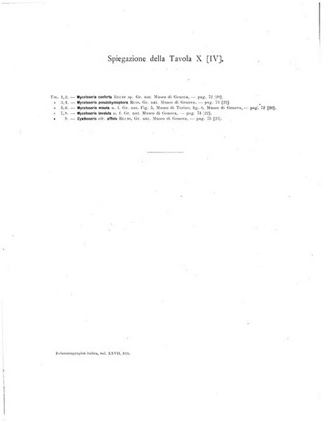 Palaeontographia Italica raccolta di monografie paleontologiche fondata da Mario Canavari nell'anno 1895