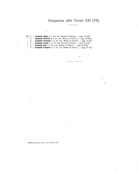 Palaeontographia Italica raccolta di monografie paleontologiche fondata da Mario Canavari nell'anno 1895