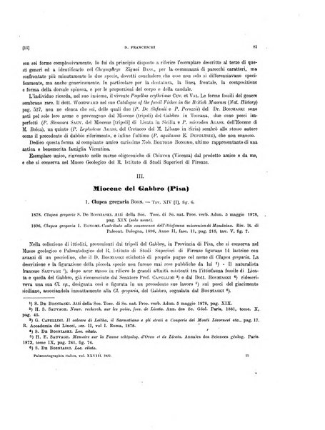 Palaeontographia Italica raccolta di monografie paleontologiche fondata da Mario Canavari nell'anno 1895