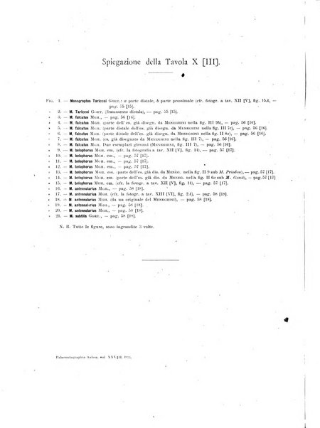 Palaeontographia Italica raccolta di monografie paleontologiche fondata da Mario Canavari nell'anno 1895