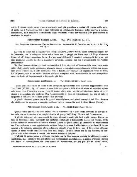 Palaeontographia Italica raccolta di monografie paleontologiche fondata da Mario Canavari nell'anno 1895