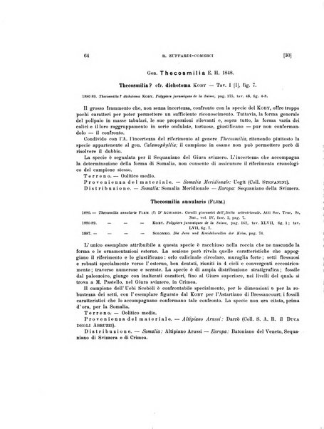 Palaeontographia Italica raccolta di monografie paleontologiche fondata da Mario Canavari nell'anno 1895