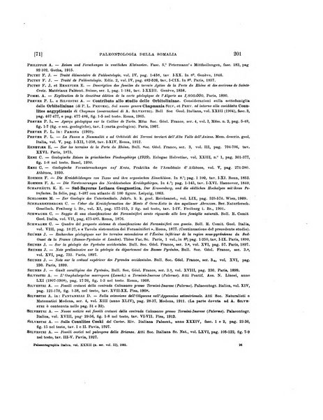 Palaeontographia Italica raccolta di monografie paleontologiche fondata da Mario Canavari nell'anno 1895