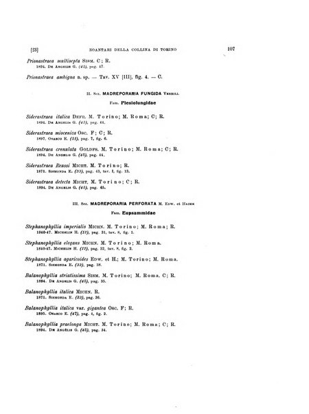 Palaeontographia Italica raccolta di monografie paleontologiche fondata da Mario Canavari nell'anno 1895