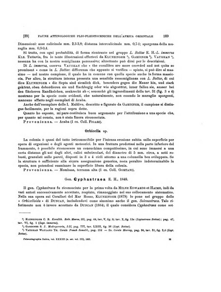 Palaeontographia Italica raccolta di monografie paleontologiche fondata da Mario Canavari nell'anno 1895