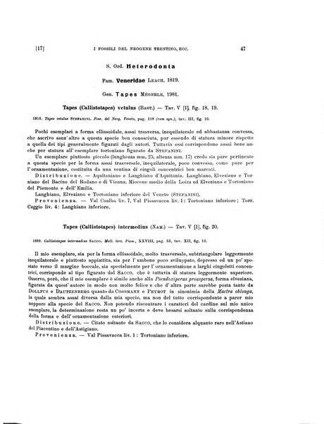 Palaeontographia Italica raccolta di monografie paleontologiche fondata da Mario Canavari nell'anno 1895