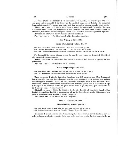 Palaeontographia Italica raccolta di monografie paleontologiche fondata da Mario Canavari nell'anno 1895