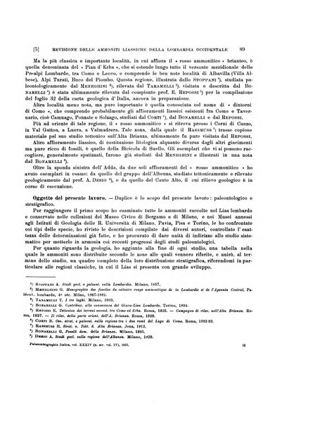 Palaeontographia Italica raccolta di monografie paleontologiche fondata da Mario Canavari nell'anno 1895