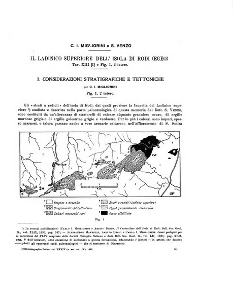 Palaeontographia Italica raccolta di monografie paleontologiche fondata da Mario Canavari nell'anno 1895