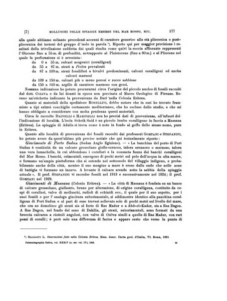 Palaeontographia Italica raccolta di monografie paleontologiche fondata da Mario Canavari nell'anno 1895