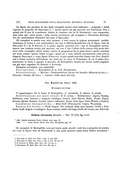 Palaeontographia Italica raccolta di monografie paleontologiche fondata da Mario Canavari nell'anno 1895