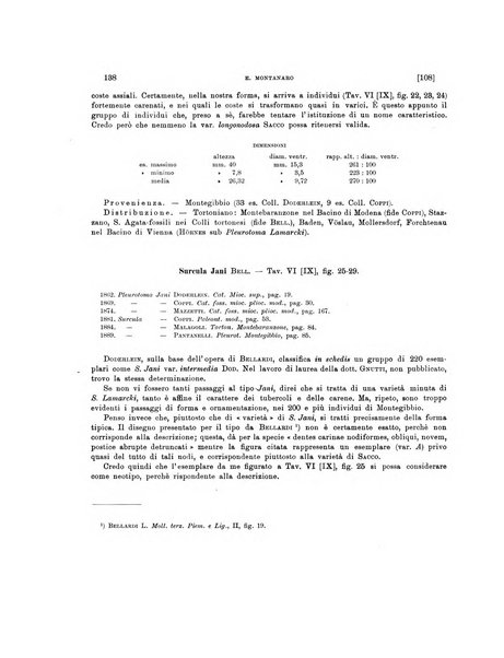 Palaeontographia Italica raccolta di monografie paleontologiche fondata da Mario Canavari nell'anno 1895