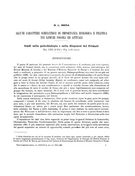 Palaeontographia Italica raccolta di monografie paleontologiche fondata da Mario Canavari nell'anno 1895