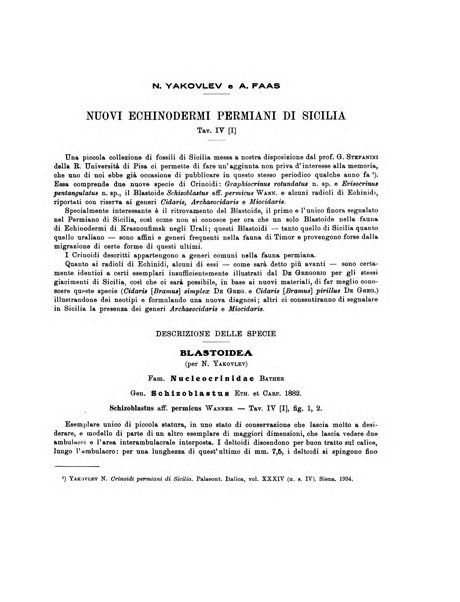 Palaeontographia Italica raccolta di monografie paleontologiche fondata da Mario Canavari nell'anno 1895