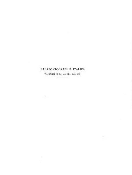 Palaeontographia Italica raccolta di monografie paleontologiche fondata da Mario Canavari nell'anno 1895