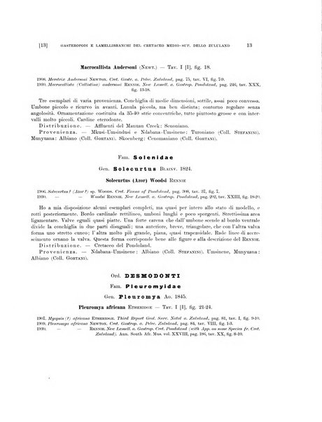 Palaeontographia Italica raccolta di monografie paleontologiche fondata da Mario Canavari nell'anno 1895