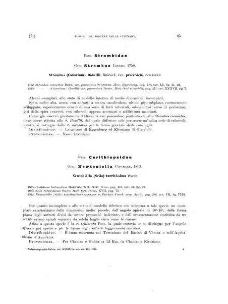 Palaeontographia Italica raccolta di monografie paleontologiche fondata da Mario Canavari nell'anno 1895