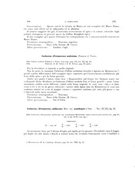 Palaeontographia Italica raccolta di monografie paleontologiche fondata da Mario Canavari nell'anno 1895